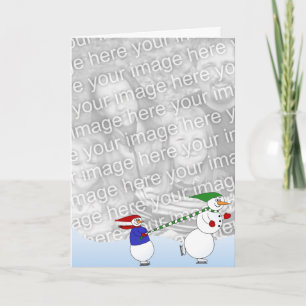 Skating Snowmen 2 Holiday Card