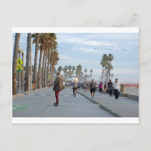 skating to venice beach postcard