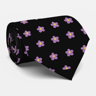 Skaymarts Black Color Rose Floral Design Neck Tie