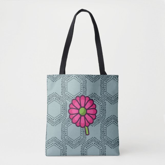 SKAYMARTS | Blue Boho Rose Design Shopping Bag (Front)