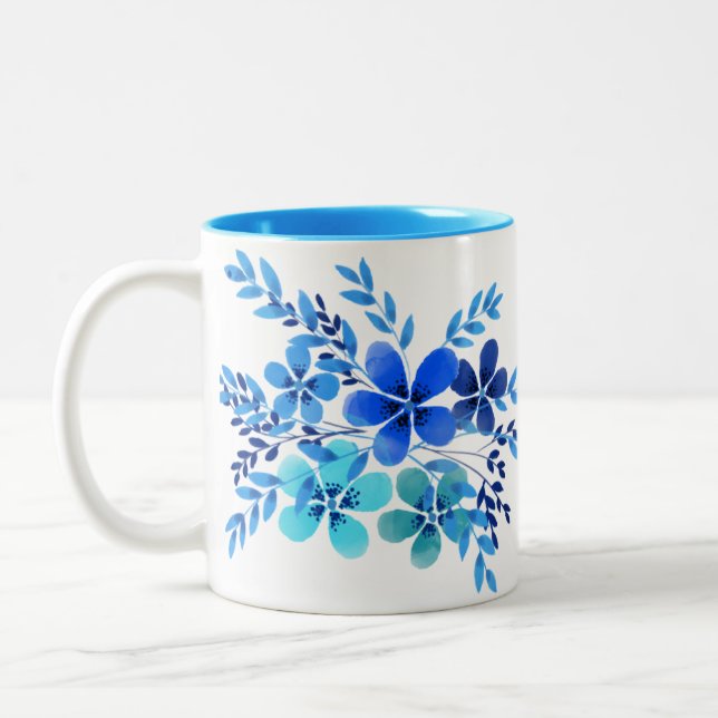 SKAYMARTS | Blue Floral Mug Design (Left)