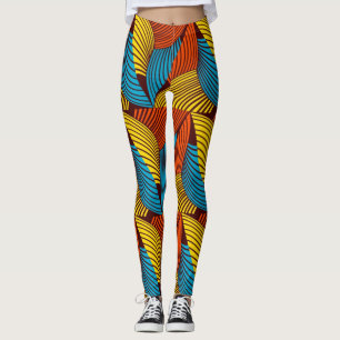 SKAYMARTS   Blue Yellow African Prints Leggings