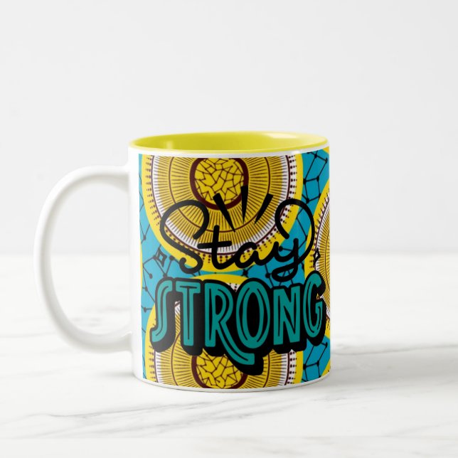 SKAYMARTS | Calligraphic Yellow Afriprints Mug (Left)