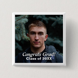 Skaymarts Congrats Grad Photo Custom Pinback Button