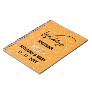 Skaymarts   Elegant Yellow Black Wedding Guest Notebook