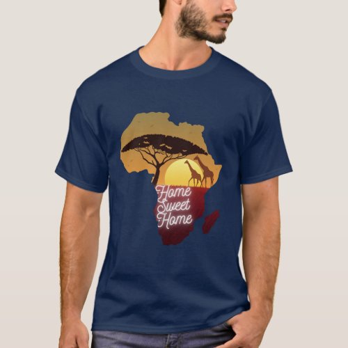 SKAYMARTS  Map Of African On A T_Shirt