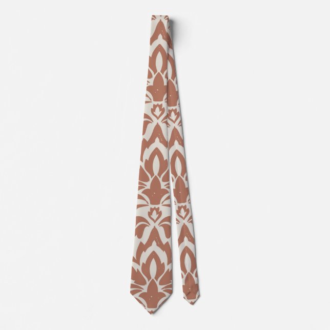 Skaymarts | Modern Trendy Brown and White Office Neck Tie (Front)