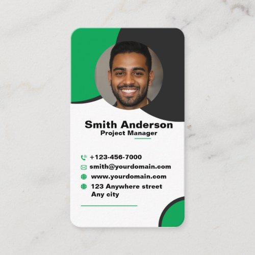Skaymarts  Photo Simple Green Black Modern  Business Card