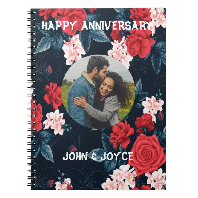 Skaymarts | Pretty Rose Floral Wedding Anniversary Notebook (Front)