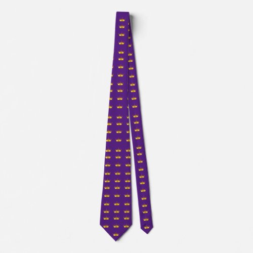 Skaymarts Purple Color Golden Crown Neck Tie