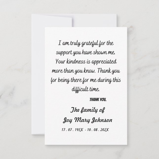 Skaymarts | Simple Difficult Time Thank You Note (Front)