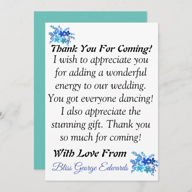 Skaymarts | Stunning Thank You For Coming Card (Front/Back)