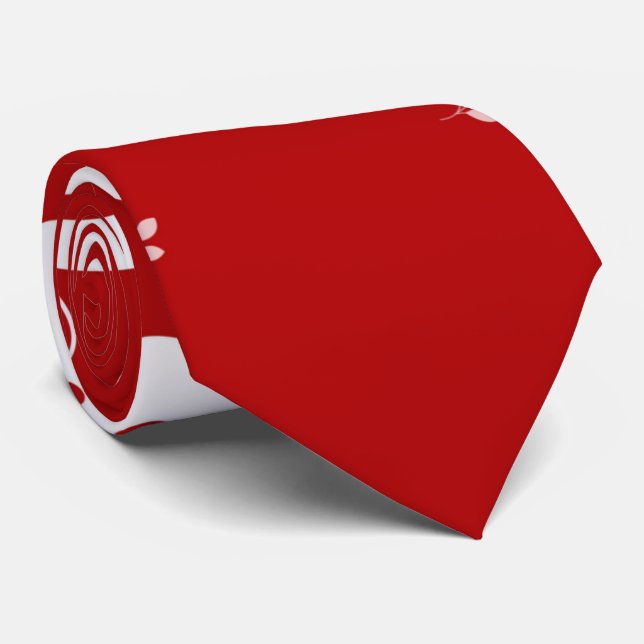 Skaymarts | Unique Red and White Elegant Executive Neck Tie (Rolled)