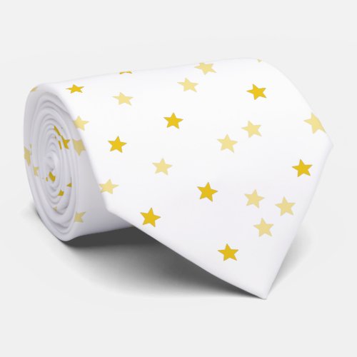 Skaymarts White Golden Star Neck Tie