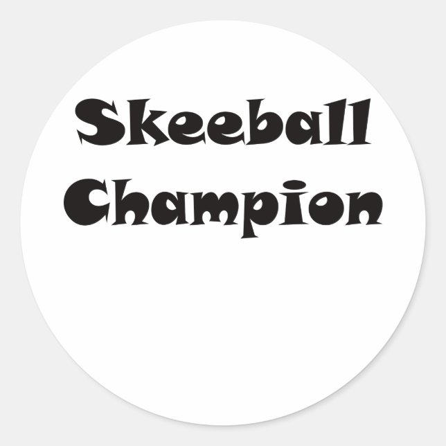 Skeeball Champion Classic Round Sticker (Front)