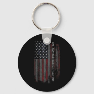 Skeeter Family American Flag Fishing Boat Keychain