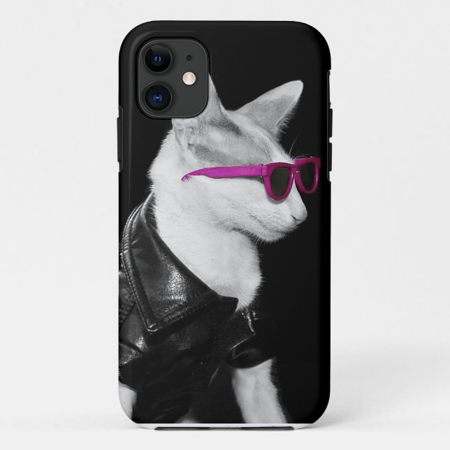 Skeezix the Cat iPhone5 Case - Biker Cat in Shades (Back)