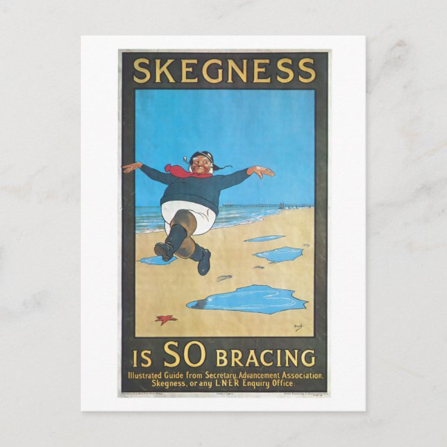 Skegness, England Vintage Travel Poster Postcard (Front)