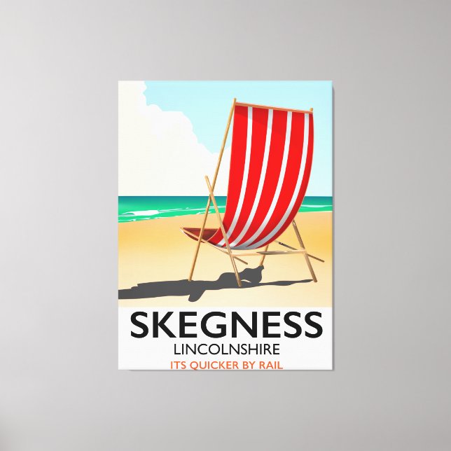 Skegness Lincolnshire beach poster Canvas Print (Front)