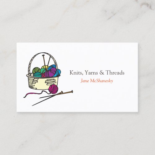 Skein Crochet Yarn Knitting Craft Business Business Card