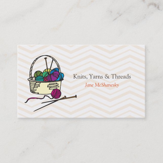 Skein Crochet Yarn Knitting Craft Business Business Card (Front)