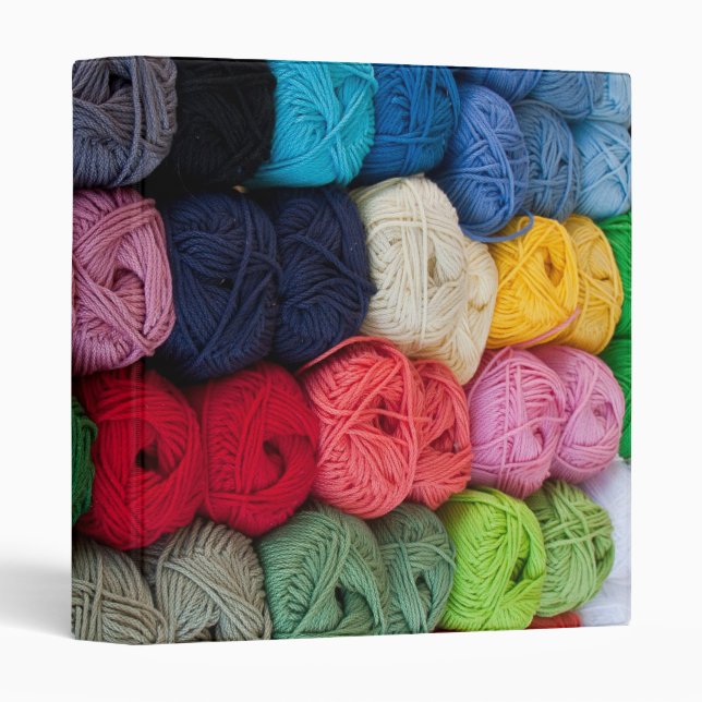Skeins of yarn 3 ring binder (Front/Spine)