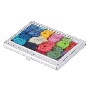 Skeins of yarn business card holder