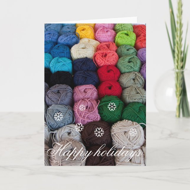 Skeins of yarn holidays holiday card (Front)