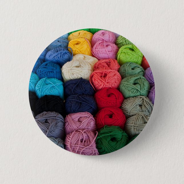 Skeins of yarn pinback button (Front)