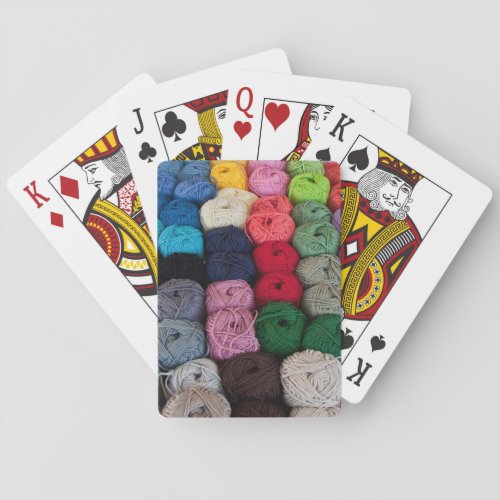 Skeins of yarn poker cards