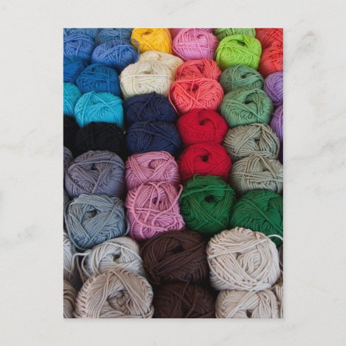 Skeins of yarn postcard