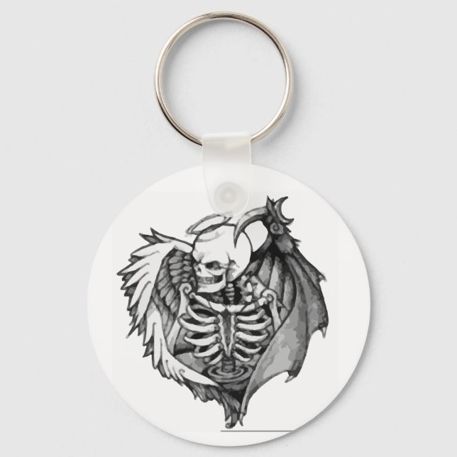 Skelaton With Wings Keychain (Front)