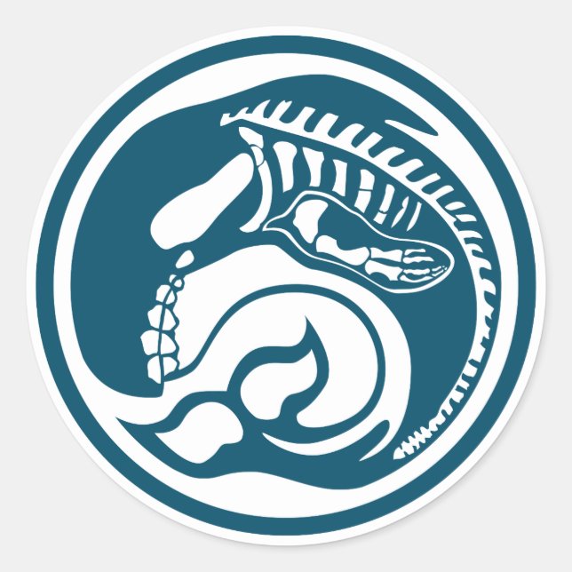 skeleorca classic round sticker (Front)