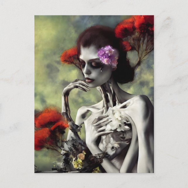 Skeletal Beauty AI generated art Postcard (Front)
