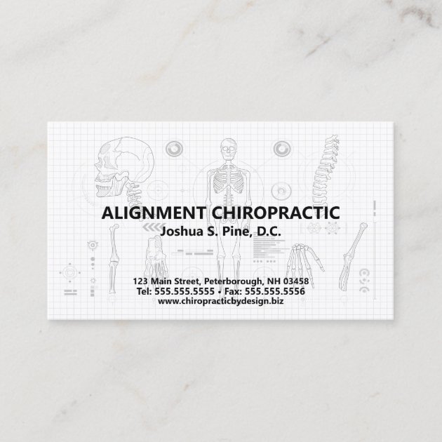 Skeletal Blueprint Chiropractic Appointment Cards | Zazzle