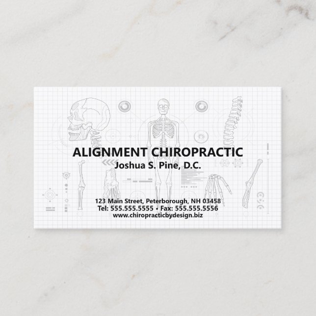 Skeletal Blueprint Chiropractic Appointment Cards (Front)