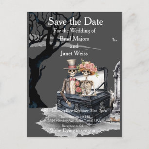 Skeletal Couple Save the Date Postcard