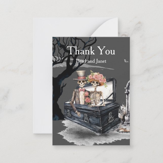 Skeletal Couple Thank You Note Card (Front)