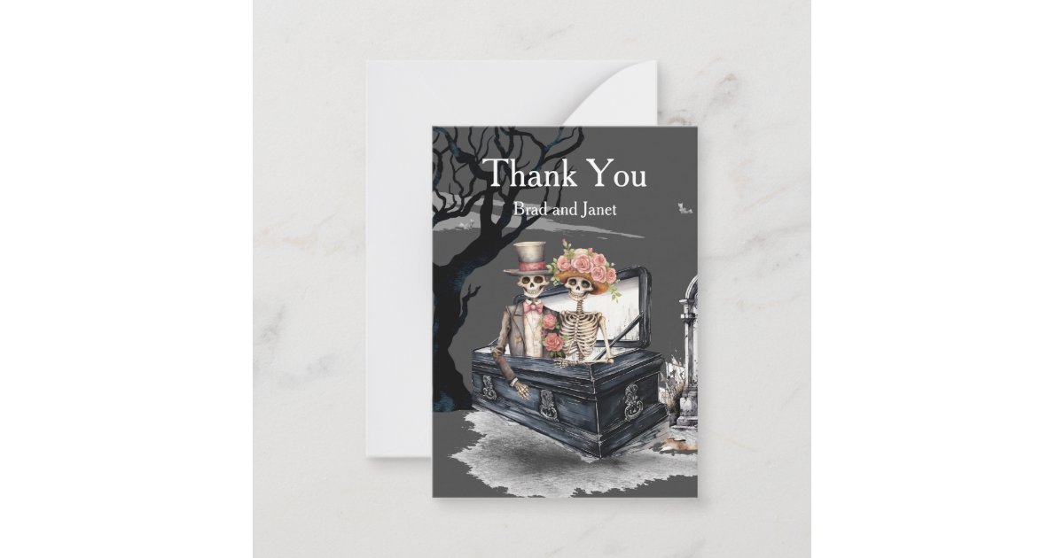 Skeletal Couple Thank You Note Card | Zazzle