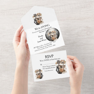 Skeletal Couple Wedding All In One Invitation