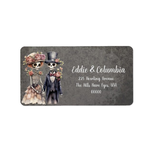 Skeletal Couple Wedding Label (Front)