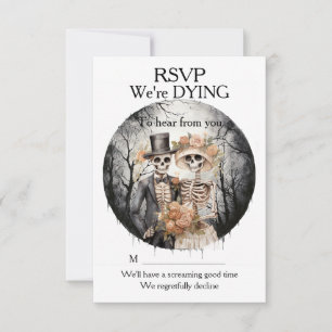 Skeletal Couple Wedding RSVP Card