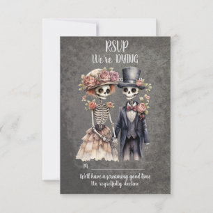 Skeletal Couple Wedding RSVP Card