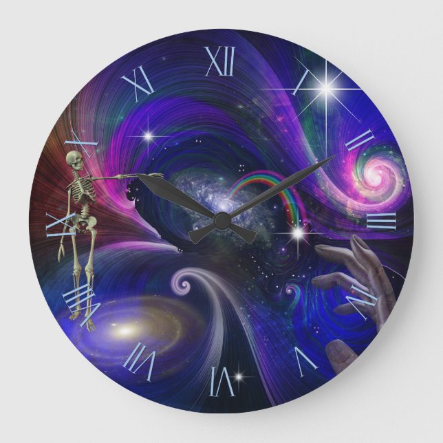 Skeletal Figures in Cosmos Large Clock (Front)