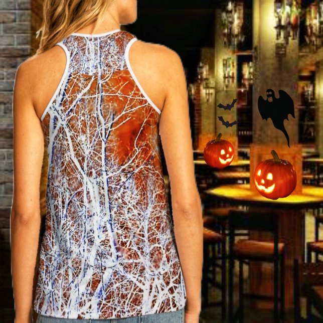 Skeletal Forest-II Tank Top (Enjoy the Halloween festivities, in your eerily, stylish, Skeletal Forest-II Tank Top!)