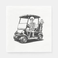Skeletal Golfer Skull Playing Golf