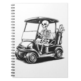 Skeletal Golfer Skull Playing Golf Notebook