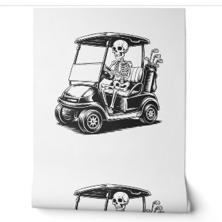 Skeletal Golfer Skull Playing Golf Wallpaper