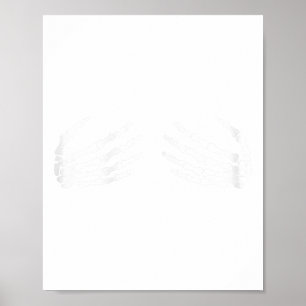 Skeletal Hands On Chest Breasts Witches Gift Poster
