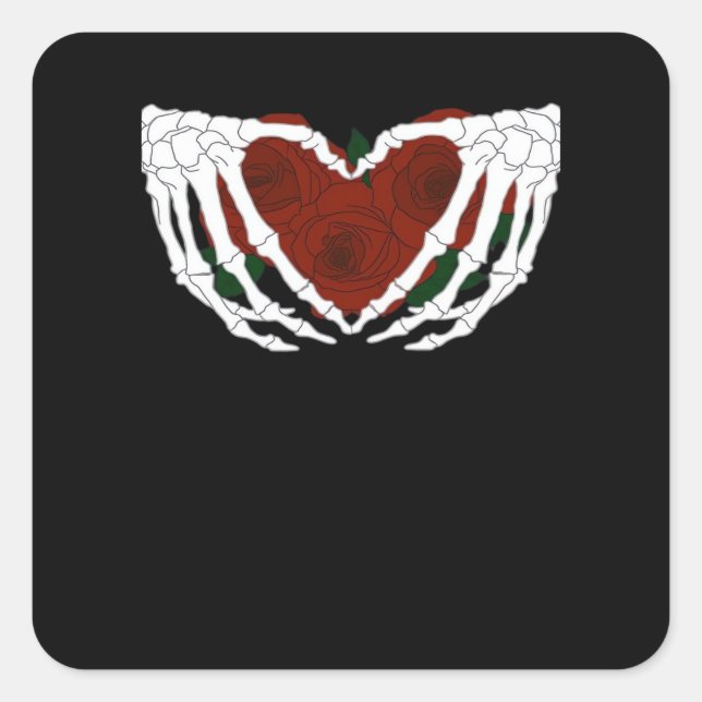 Skeletal Heart  Square Sticker (Front)
